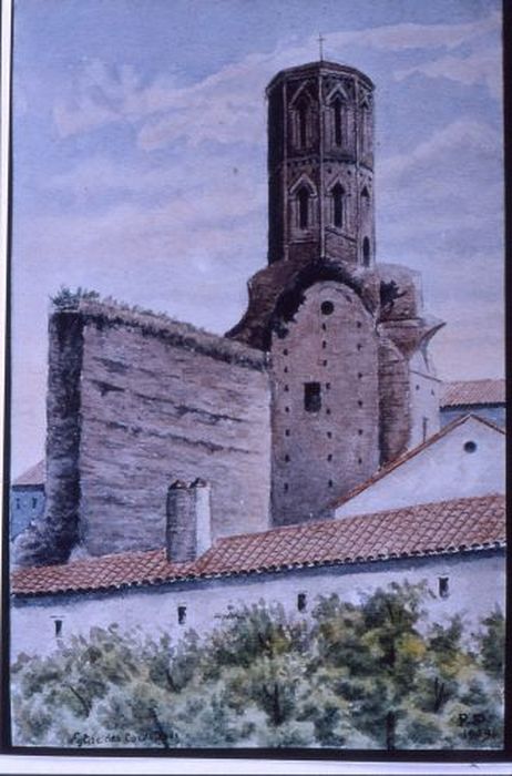 dessin : Eglise des Cordeliers - © Ministère de la Culture (France), Conservation des antiquités et des objets d’art de l'Ariège – Tous droits réservés