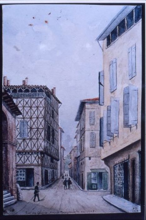 dessin : Rue des Carmes - © Ministère de la Culture (France), Conservation des antiquités et des objets d’art de l'Ariège – Tous droits réservés
