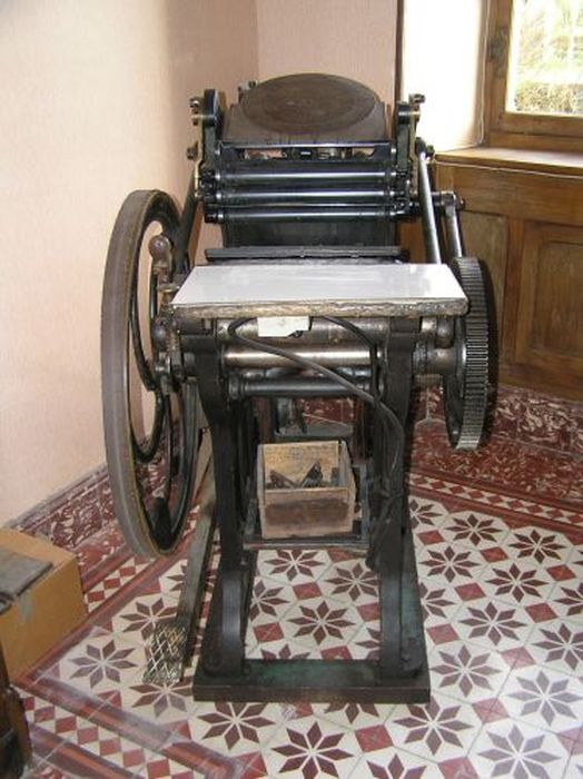 machine à imprimer par typographie (presse à platine) - © Ministère de la Culture (France), Conservation des antiquités et des objets d’art de l'Ariège – Tous droits réservés