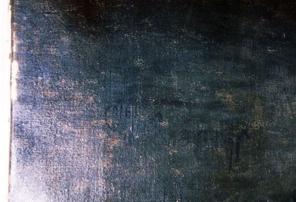 tableau : Belle dame en noir, détail de la signature - © Ministère de la Culture (France), Conservation des antiquités et des objets d’art de l'Ariège – Tous droits réservés 