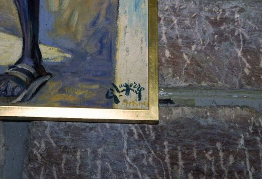 tableau : Vendeur d’eau à Meknès, détail de la signature - © Ministère de la Culture (France), Conservation des antiquités et des objets d’art de l'Ariège – Tous droits réservés 