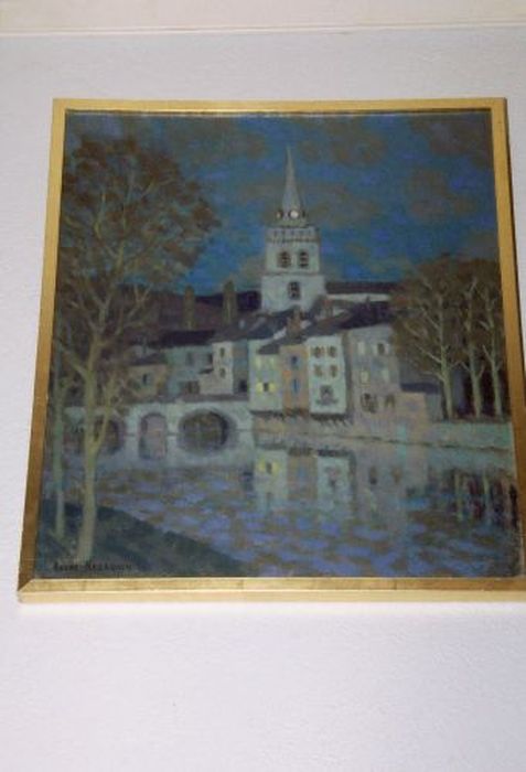 tableau : L’Eglise Saint-Girons et le Salat au crépuscule - © Ministère de la Culture (France), Conservation des antiquités et des objets d’art de l'Ariège – Tous droits réservés