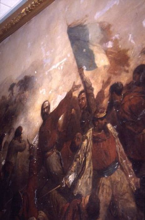 tableau : Garibaldi au combat de San Angelo, vue partielle - © Ministère de la Culture (France), Conservation des antiquités et des objets d’art de l'Ariège – Tous droits réservés 
