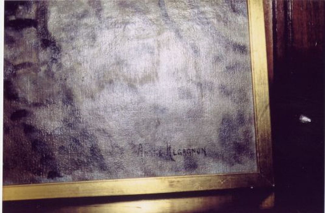 tableau : Chapelle, détail de la signature - © Ministère de la Culture (France), Conservation des antiquités et des objets d’art de l'Ariège – Tous droits réservés 
