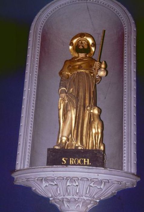 statue : Saint Roch - © Ministère de la Culture (France), Conservation des antiquités et des objets d’art de l'Ariège – Tous droits réservés