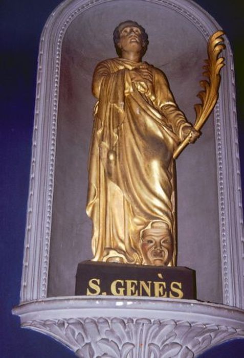 statue : Saint Genès - © Ministère de la Culture (France), Conservation des antiquités et des objets d’art de l'Ariège – Tous droits réservés