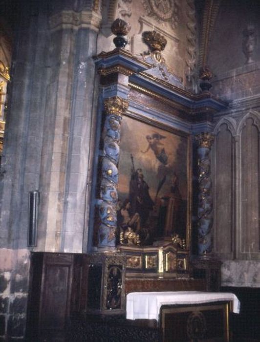 autel, retable, tabernacle, tableau : saint Roch et un évêque