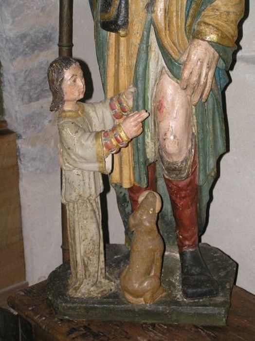 groupe sculpté : Saint Roch avec l'ange et le chien