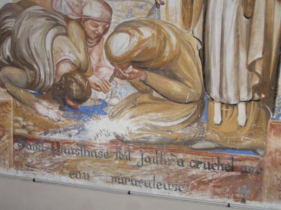 peinture monumentale : Saint Anasthase fait jaillir à Cruchet une eau miraculeuse, détail