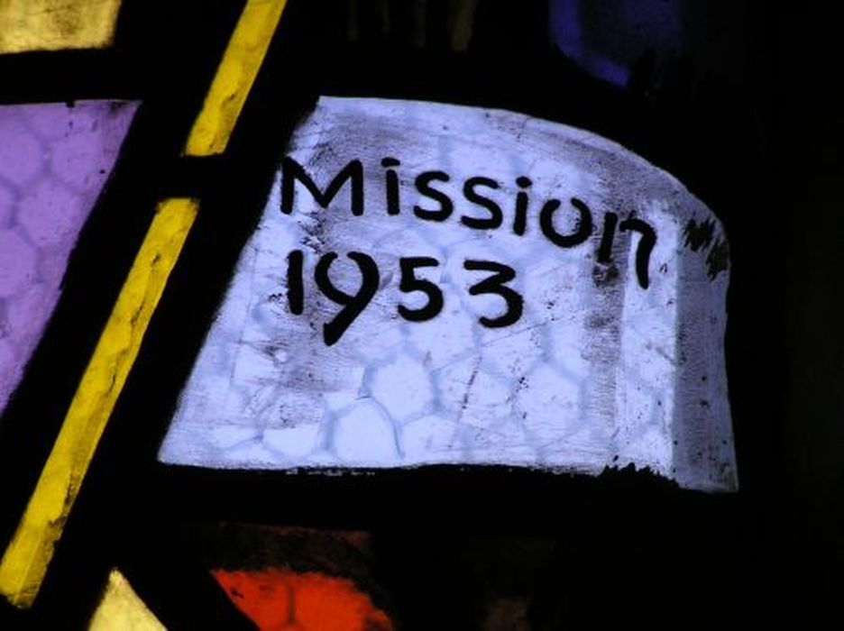 verrière : Saint Sébastien, détail de la date