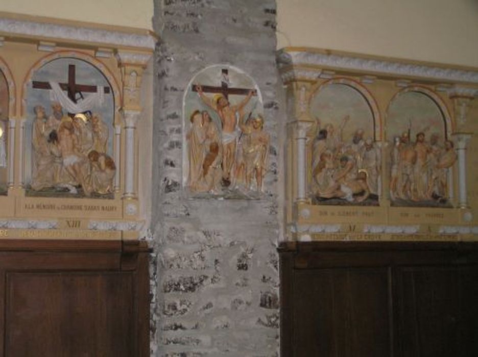 bas-reliefs (chemin de croix), vue partielle - © Ministère de la Culture (France), Conservation des antiquités et des objets d’art de l'Ariège – Tous droits réservés