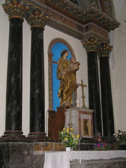 retable, statue : Vierge à l’Enfant - © Ministère de la Culture (France), Conservation des antiquités et des objets d’art de l'Ariège – Tous droits réservés
