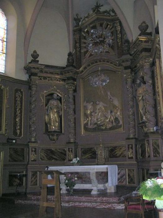 Retable, bas-relief, lambris de revêtement (maître-autel) : la Lapidation de saint Etienne