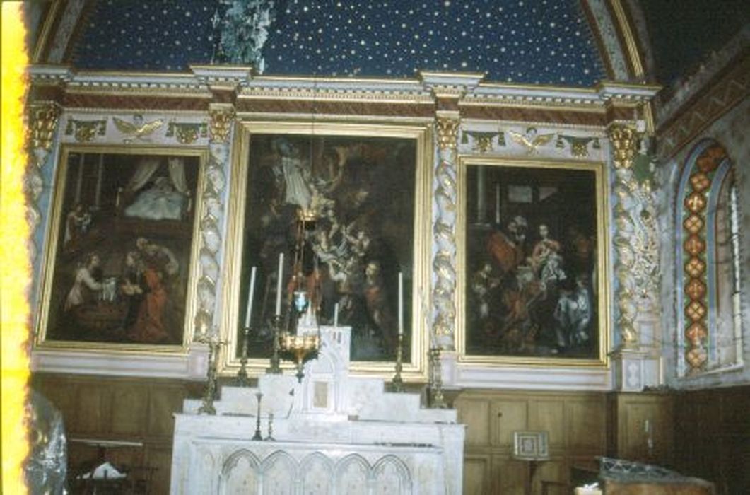 Retable, 3 tableaux : l'Assomption, la Nativité, rois mages (les)