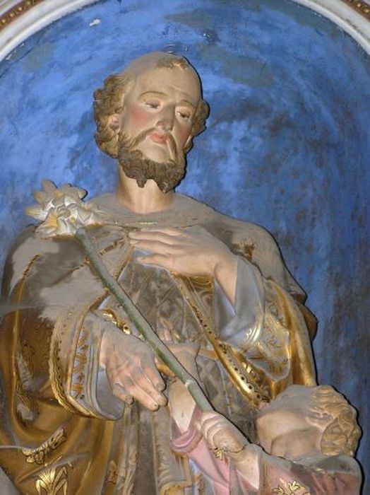 groupe sculpté : Saint Joseph et l'Enfant Jésus, vue partielle