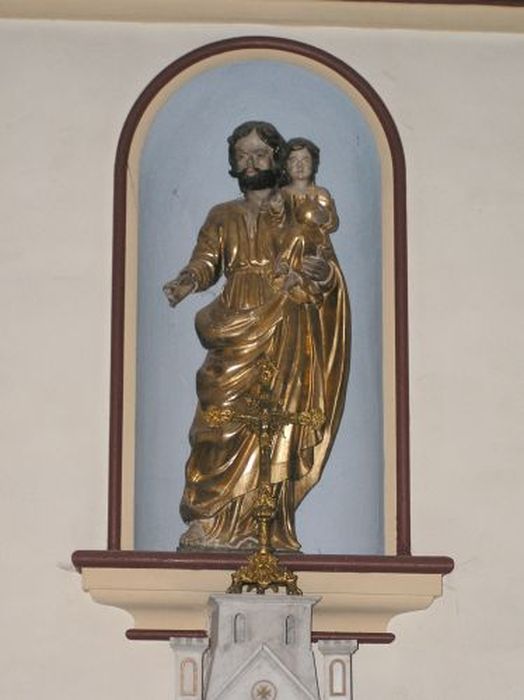 groupe sculpté : Saint Joseph portant l'Enfant Jésus - © Ministère de la Culture (France), Conservation des antiquités et des objets d’art de l'Ariège – Tous droits réservés