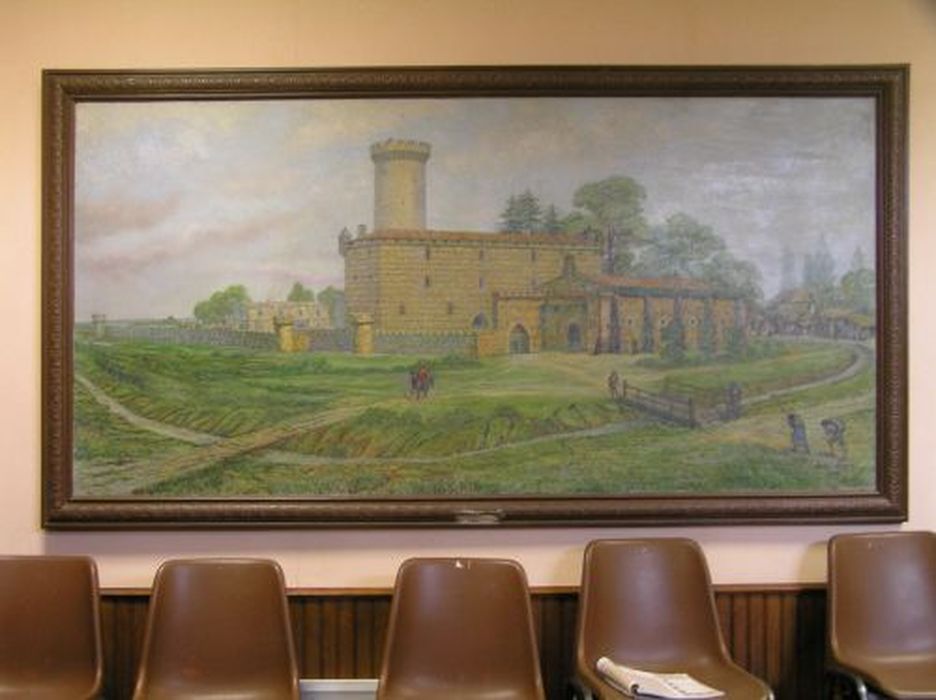 tableau : Paysage autour d'un château féodal - © Ministère de la Culture (France), Conservation des antiquités et des objets d’art de l'Ariège – Tous droits réservés