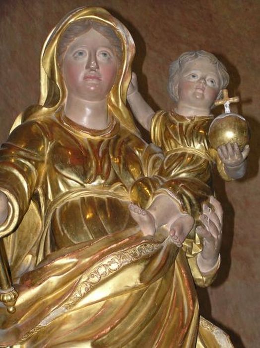 statue : Vierge à l'Enfant, vue partielle