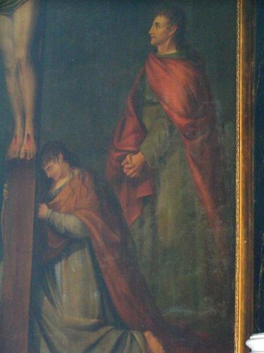 tableau : Crucifixion (la), vue partielle - © Ministère de la Culture (France), Conservation des antiquités et des objets d’art de l'Ariège – Tous droits réservés 