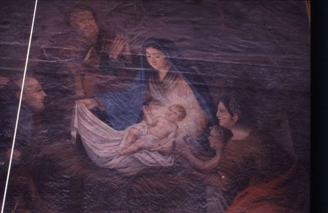 tableau : Adoration des bergers, vue partielle