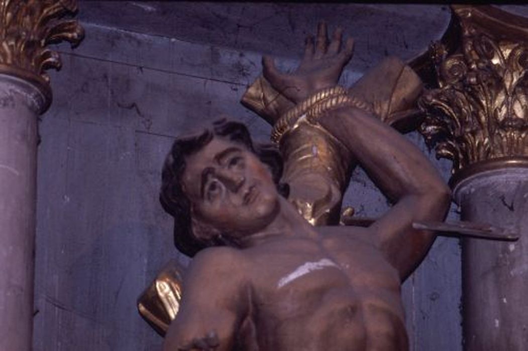 statue : Saint Sébastien, détail