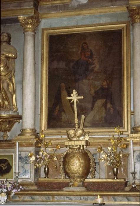 tableau : Donation du rosaire (la) - © Ministère de la Culture (France), Conservation des antiquités et des objets d’art de l'Ariège – Tous droits réservés 