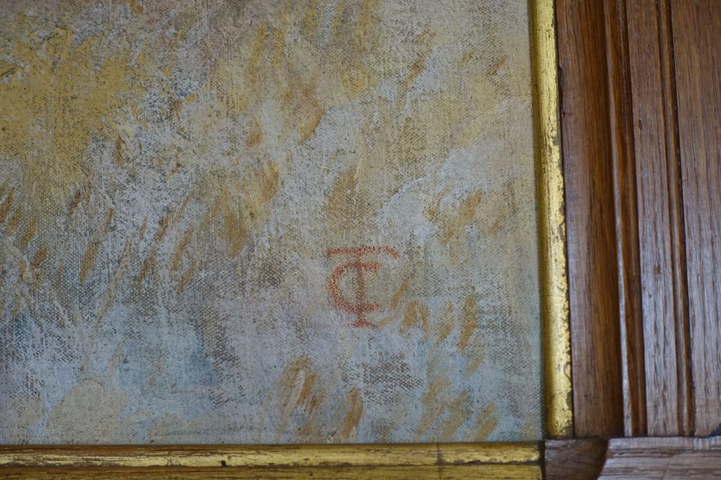 tableau : Fenaison à Saint-Lizier (la), détail de la signature - © Ministère de la Culture (France), Conservation des antiquités et des objets d’art de l'Ariège – Tous droits réservés 