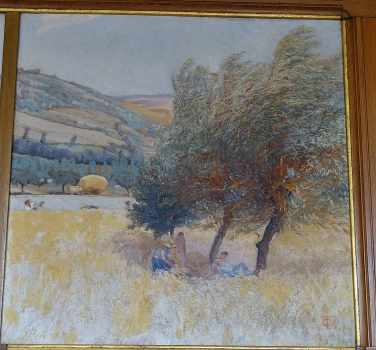 tableau : Fenaison à Saint-Lizier (la), vue partielle - © Ministère de la Culture (France), Conservation des antiquités et des objets d’art de l'Ariège – Tous droits réservés 