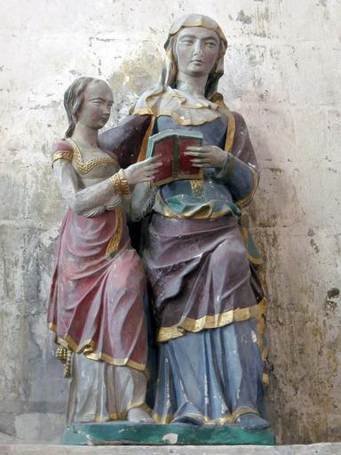 Groupe sculpté : Éducation de la Vierge, vue générale