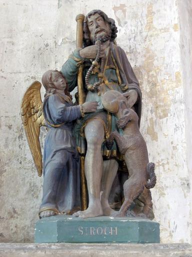 Groupe sculpté : Saint Roch, vue générale