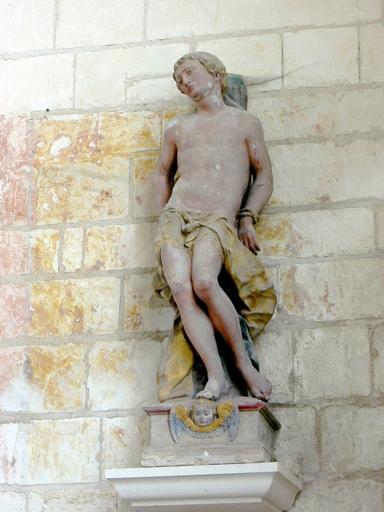 Statue : Saint Sébastien, vue générale - © Ministère de la Culture, 2003 ; © Conseil régional de Champagne-Ardenne, 2003 ; © Conseil général de l'Aube, 2003