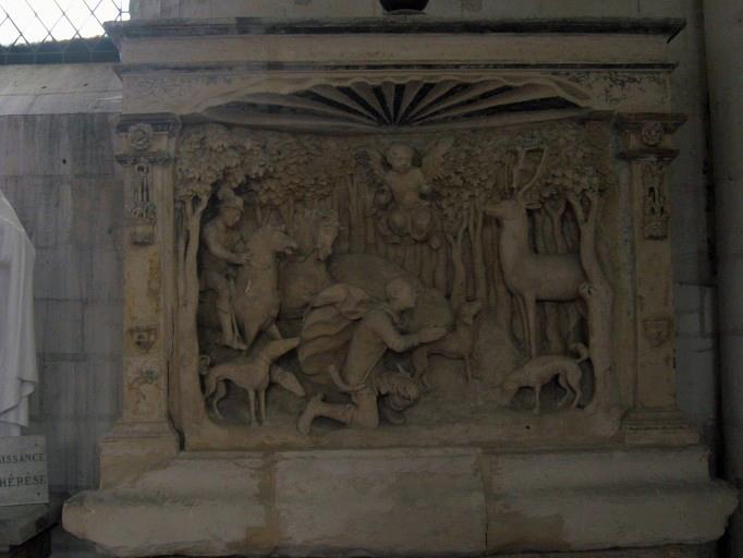 Haut-relief : Chasse de saint Hubert