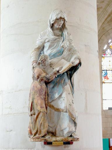 Groupe sculpté : Éducation de la Vierge