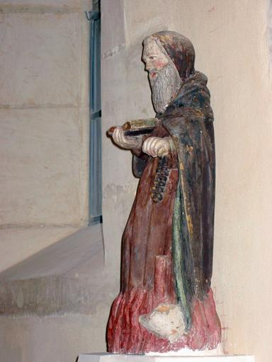 Statuette : Saint Antoine (Trésor des Eglises de Brienne-le-Château), vue latérale