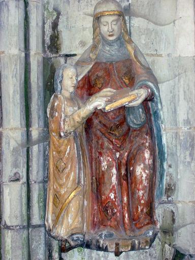 Groupe sculpté : Éducation de la Vierge