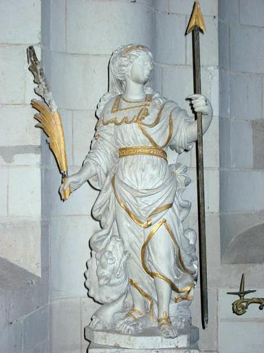 Statue (petite nature) : Sainte Marguerite