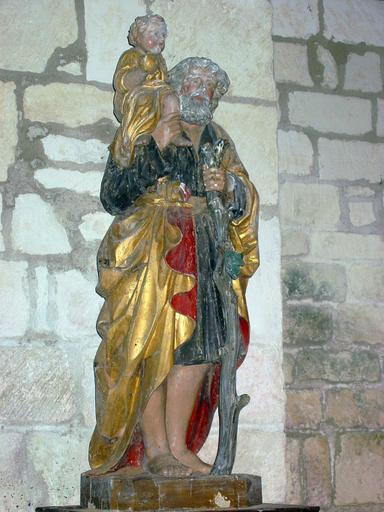 Statue : Saint Christophe portant l'Enfant Jésus, vue générale