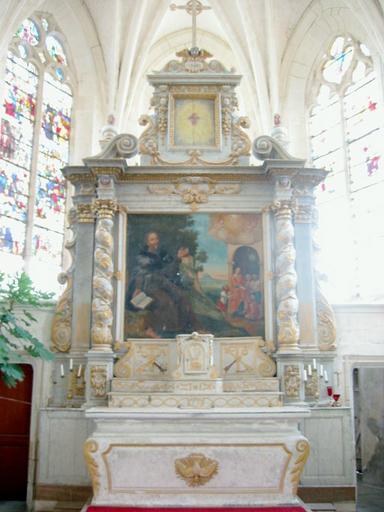 Maître-autel ; retable ; tabernacle, vue générale - © Ministère de la Culture, 2003 ; © Conseil régional de Champagne-Ardenne, 2003 ; © Conseil général de l'Aube, 2003