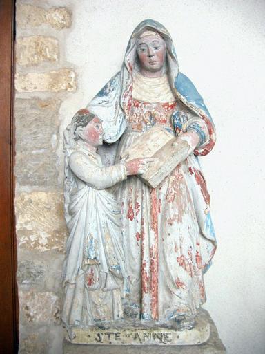 Groupe sculpté : Éducation de la Vierge, vue générale