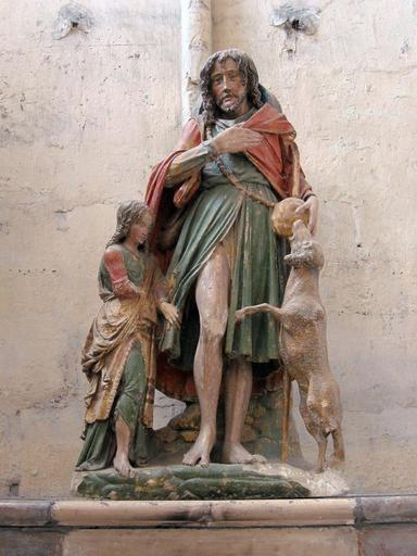 Statue : Saint Roch, vue générale - © Ministère de la Culture, 2003 ; © Conseil régional de Champagne-Ardenne, 2003 ; © Conseil général de l'Aube, 2003