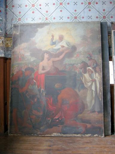 Tableau : Scène de la vie de saint Pantaléon (martyre du saint), vue générale - © Ministère de la Culture, 2003 ; © Conseil régional de Champagne-Ardenne, 2003 ; © Conseil général de l'Aube, 2003