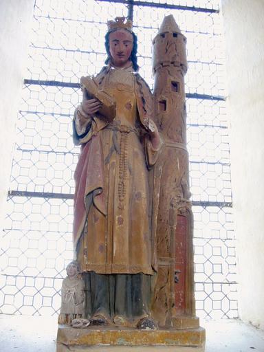 Statue : Sainte Barbe et donateur