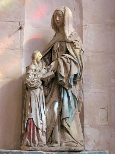 Groupe sculpté : Éducation de la Vierge, vue générale