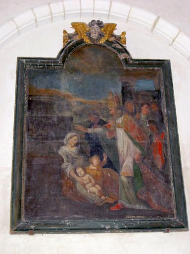 Tableau : Saint Loup de Sens guérissant un enfant, cadre