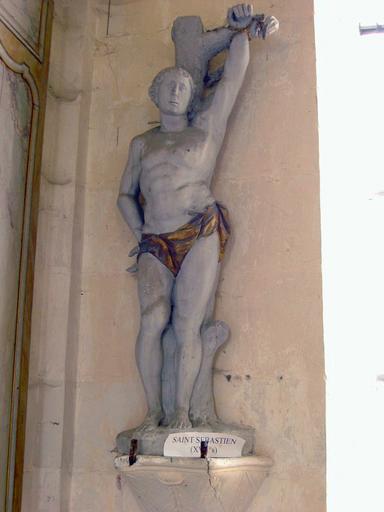 Statue : Saint Sébastien, vue générale - © Ministère de la Culture, 2003 ; © Conseil régional de Champagne-Ardenne, 2003 ; © Conseil général de l'Aube, 2003