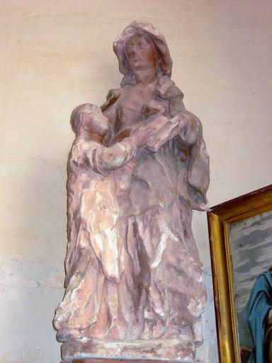 Groupe sculpté : Éducation de la Vierge, vue générale