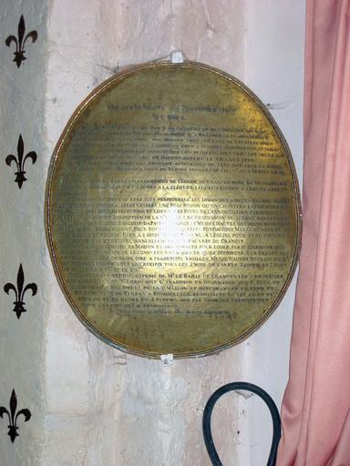 Plaque commémorative (plaque obituaire), vue générale