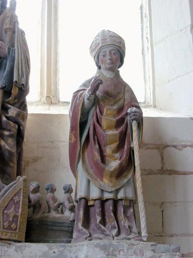 Groupe sculpté : Saint Nicolas et les trois enfants, vue générale