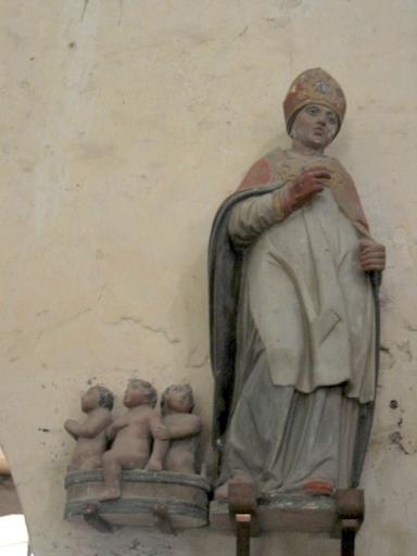 Groupe sculpté : Saint Nicolas, vue générale