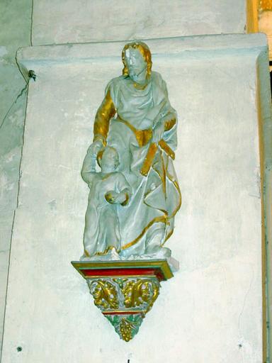 Groupe sculpté (statuettes) : Saint Joseph et l'Enfant, vue générale